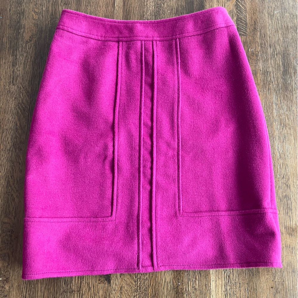 NWT Ann Taylor Pink Skirt Wool Workwear Classic Preppy - size 4P
